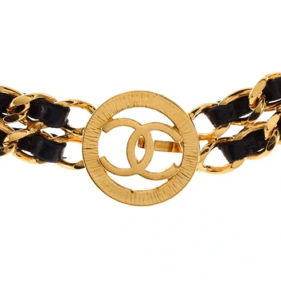 Authentic NEW CHANEL leather gold vintage belt 65cm - Picture 3 of 8